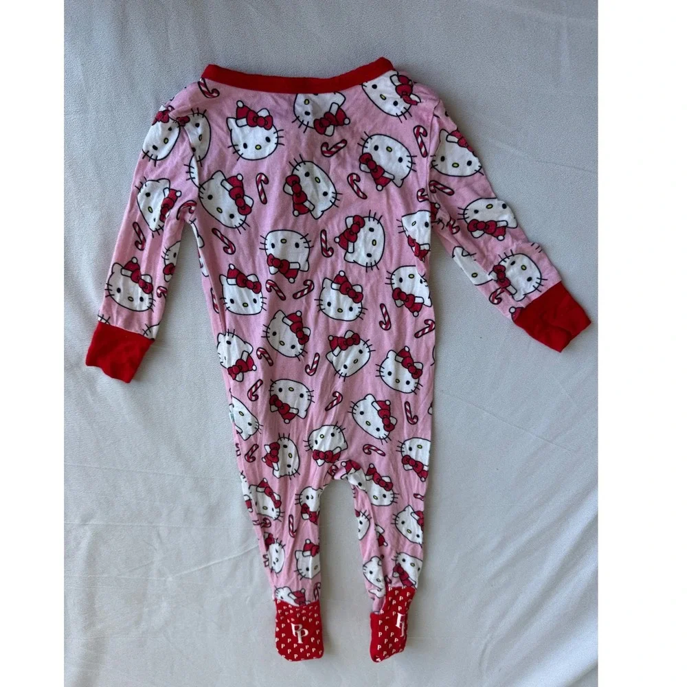 Posh Peanut Hello Kitty Christmas Bamboo Sleeper Pink Red Holiday 6-9M Romper